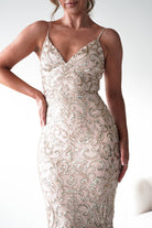 Oh Hello Clothing Debs & Prom Dresses 1*done-Aster Iridescent Beaded Embellished Gown |gold