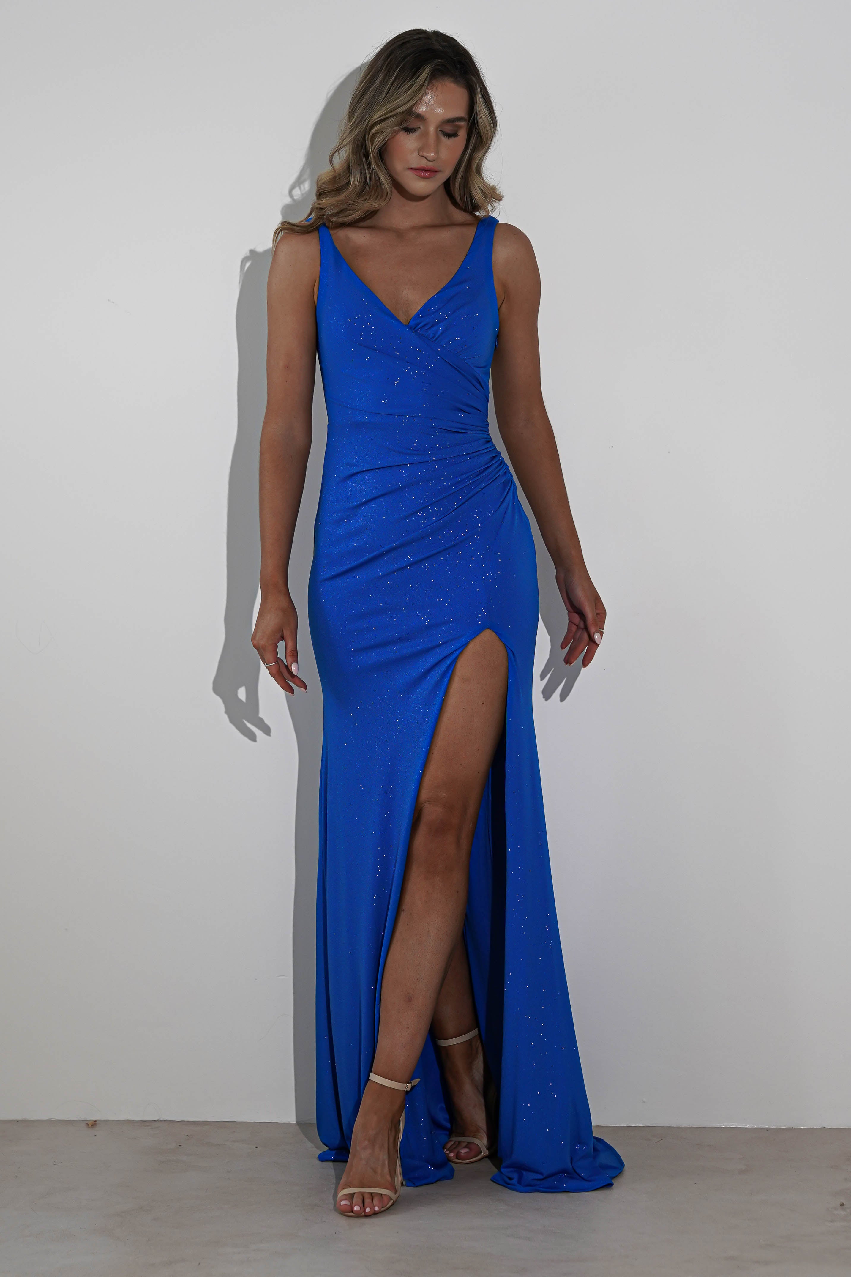 Kaytee Glitter Bodycon Gown | Royal | Debs & Prom | Formal Gown | Oh Hello Clothing
