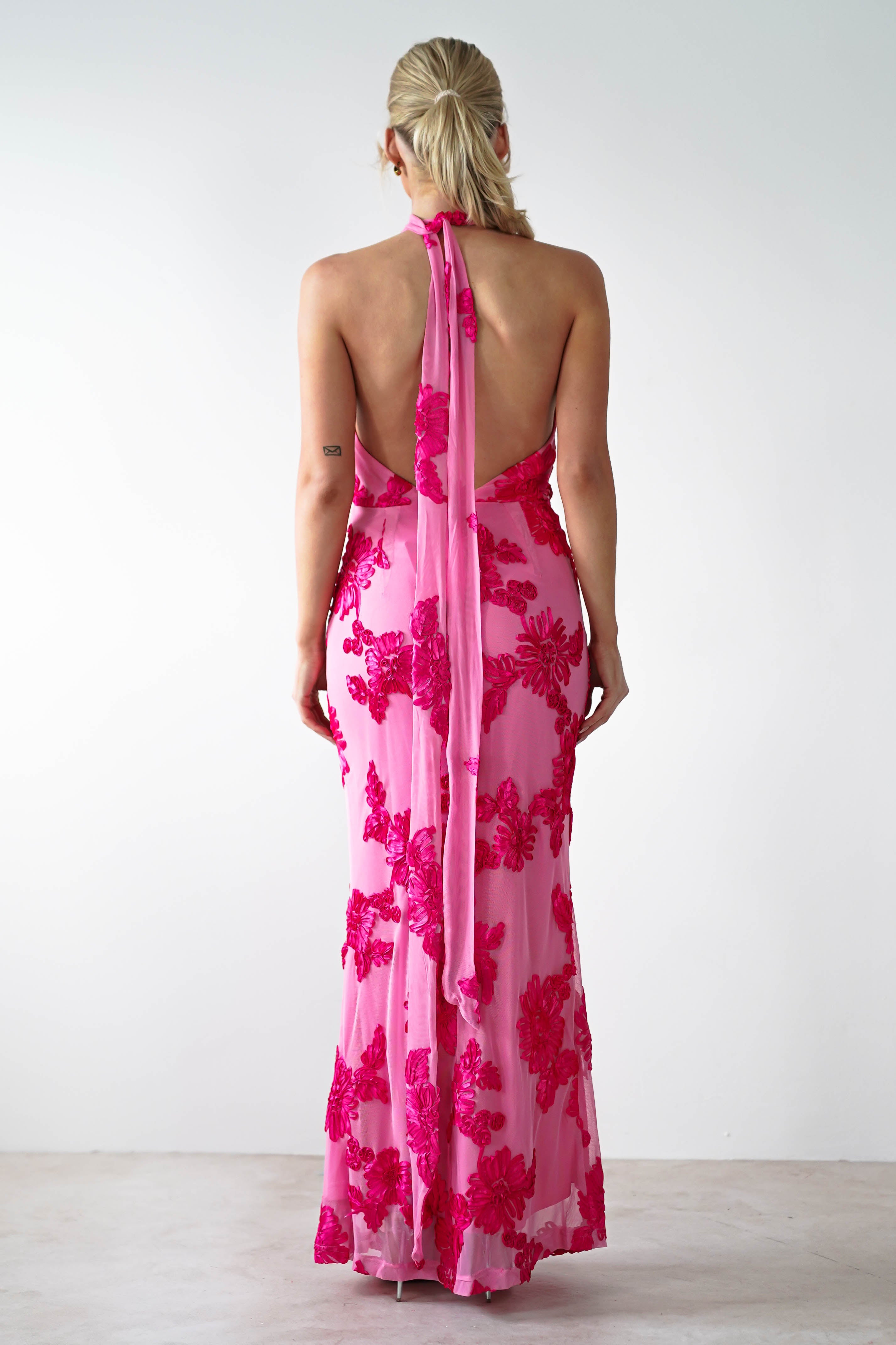 Halsey Tie Back Maxi Dress Pink Print | Wedding Guest Dress | Maxi | Oh Hello Clothing