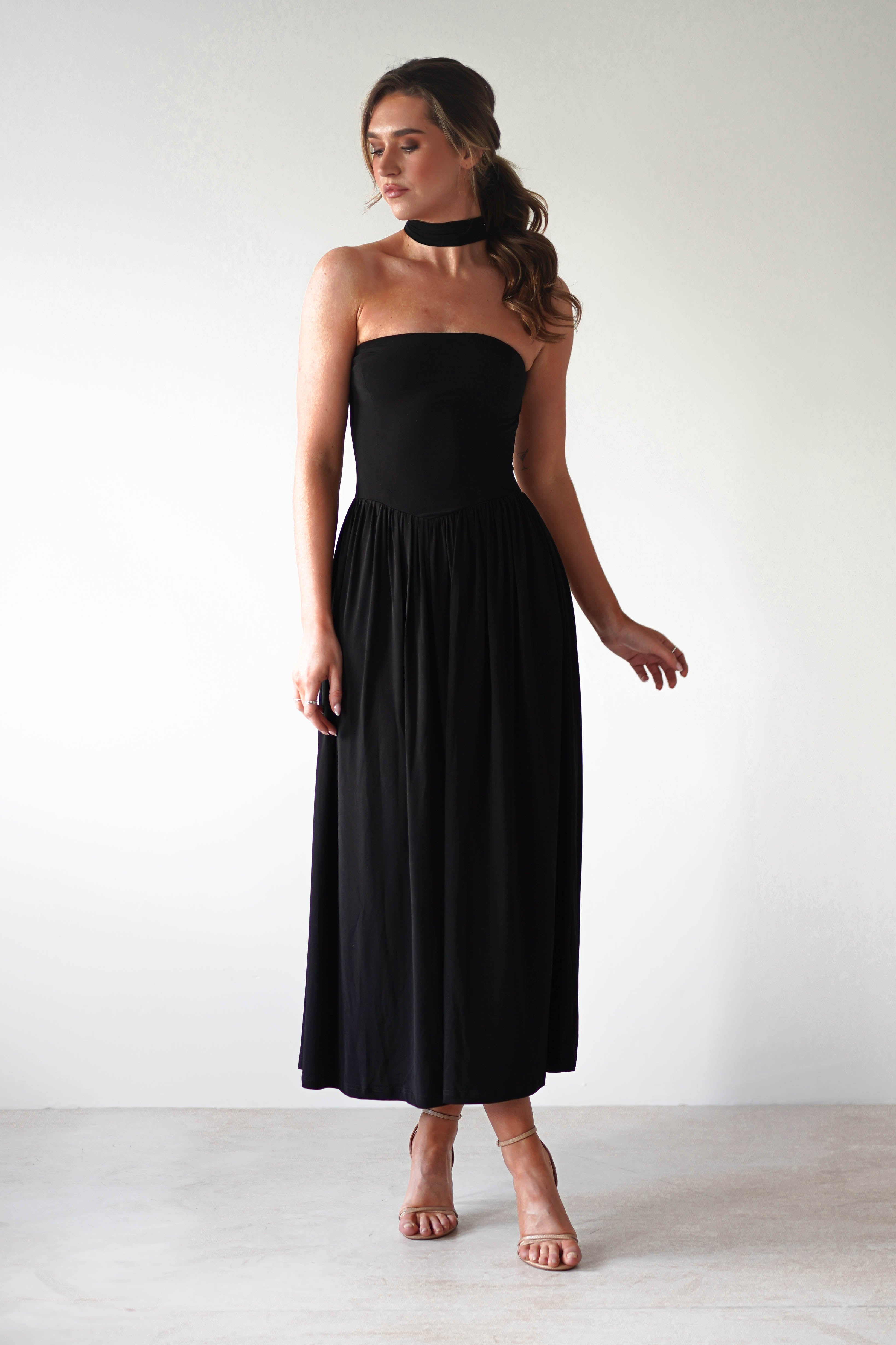 Portugal Midaxi Dress Black | Wedding Guest Dress | Oh Hello Clothing