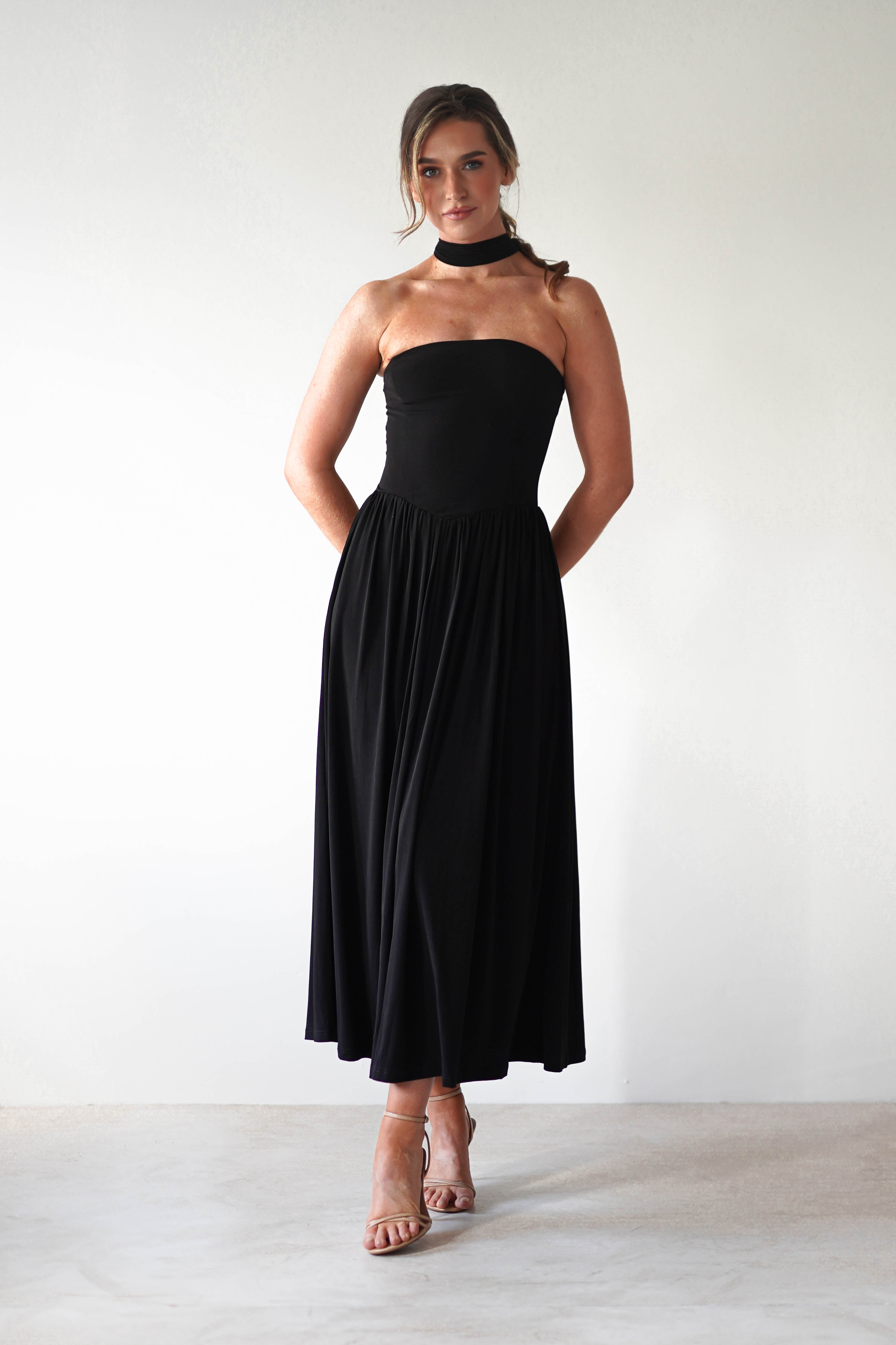 Portugal Midaxi Dress Black | Wedding Guest Dress | Oh Hello Clothing