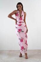 Emmaline Floral Bodycon Maxi Dress Pink | Wedding Guest Dress | Bodycon | Maxi | Oh Hello Clothing