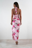 Emmaline Floral Bodycon Maxi Dress Pink | Wedding Guest Dress | Bodycon | Maxi | Oh Hello Clothing
