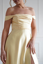 Oh Hello Clothing Women > Clothing > Dresses 1*Done-Butter Yellow Satin Maxi Dress