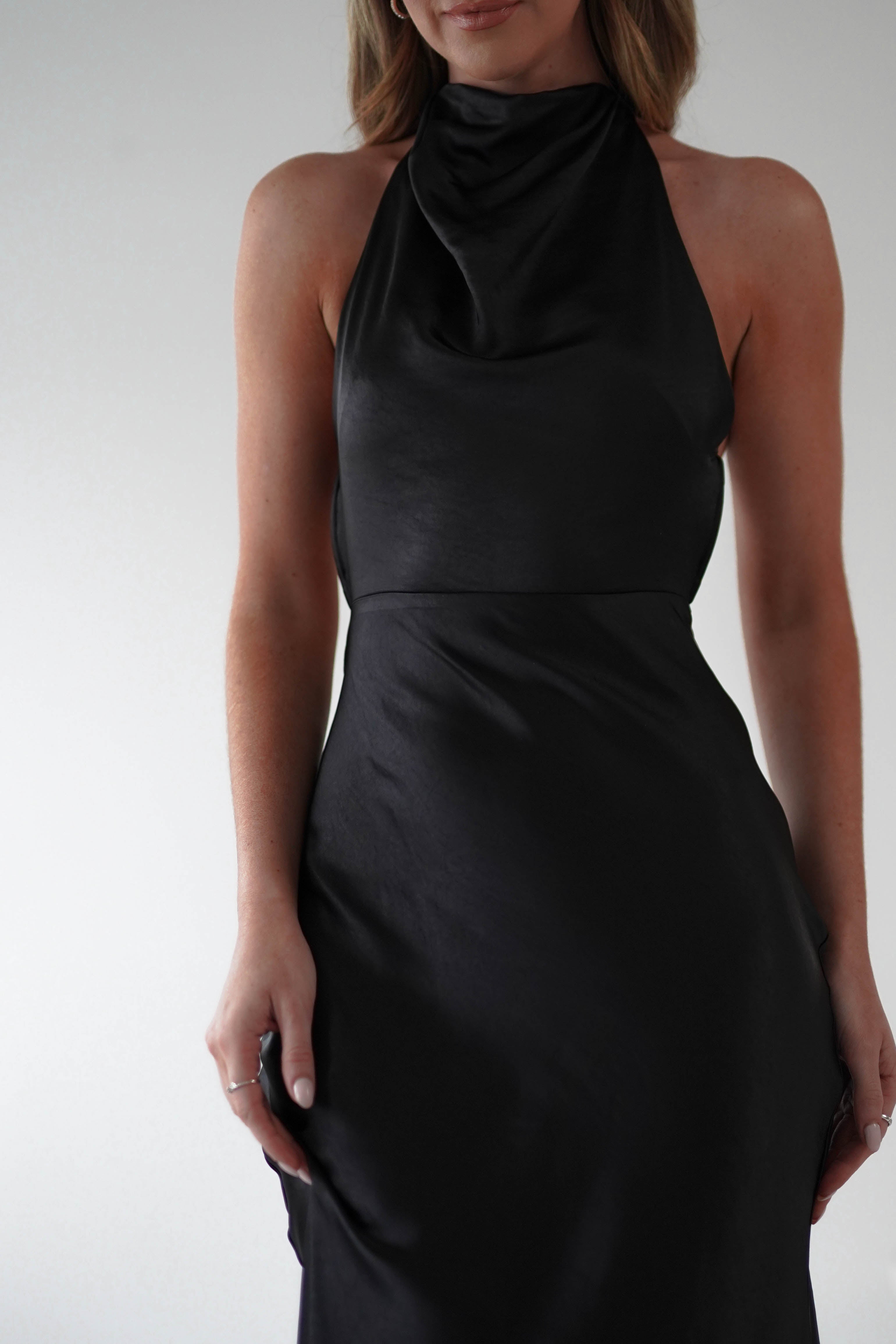 Capriana Pearl Back Maxi Dress Black | Wedding Guest Dress | Maxi | Oh Hello Clothing