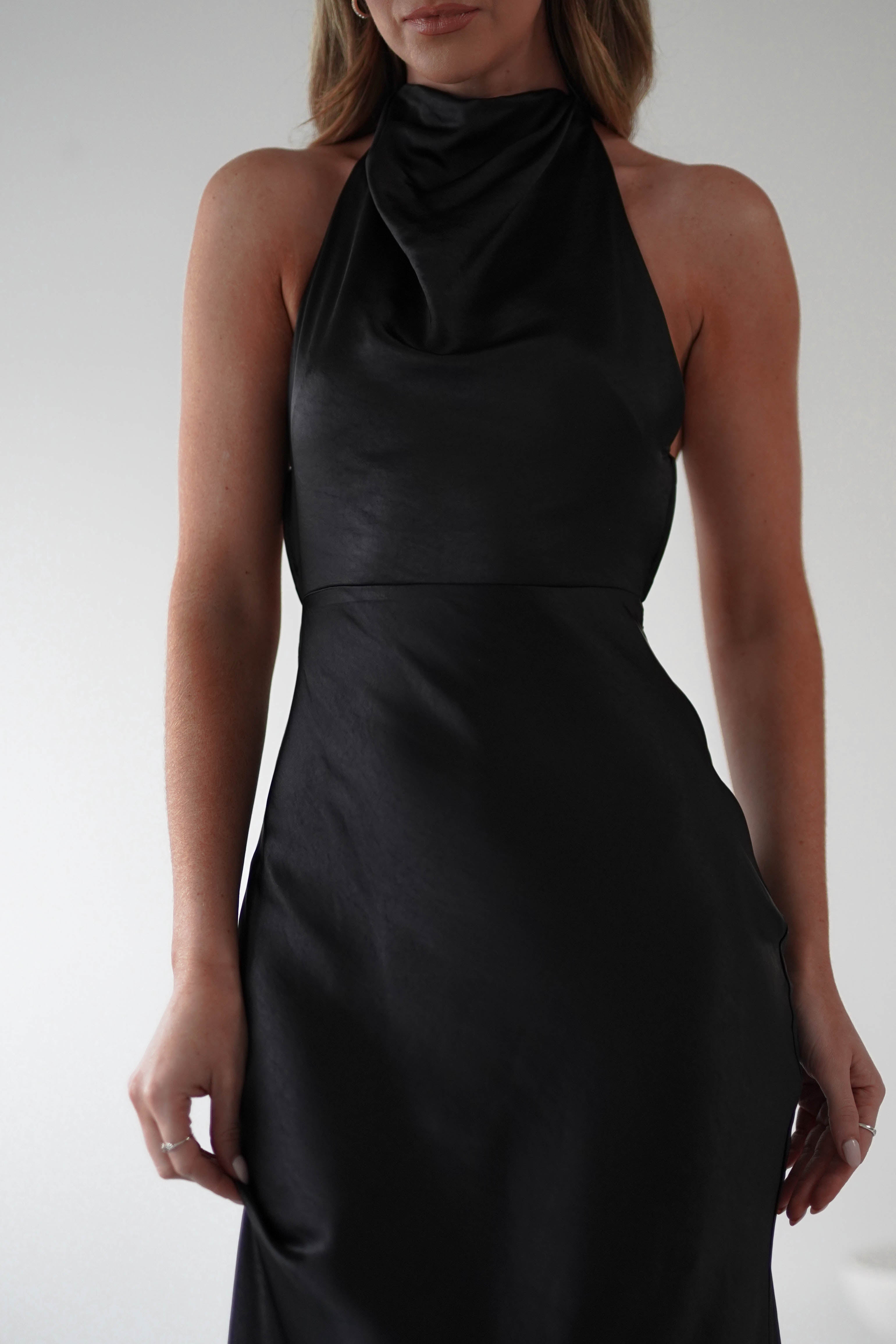 Capriana Pearl Back Maxi Dress Black | Wedding Guest Dress | Maxi | Oh Hello Clothing