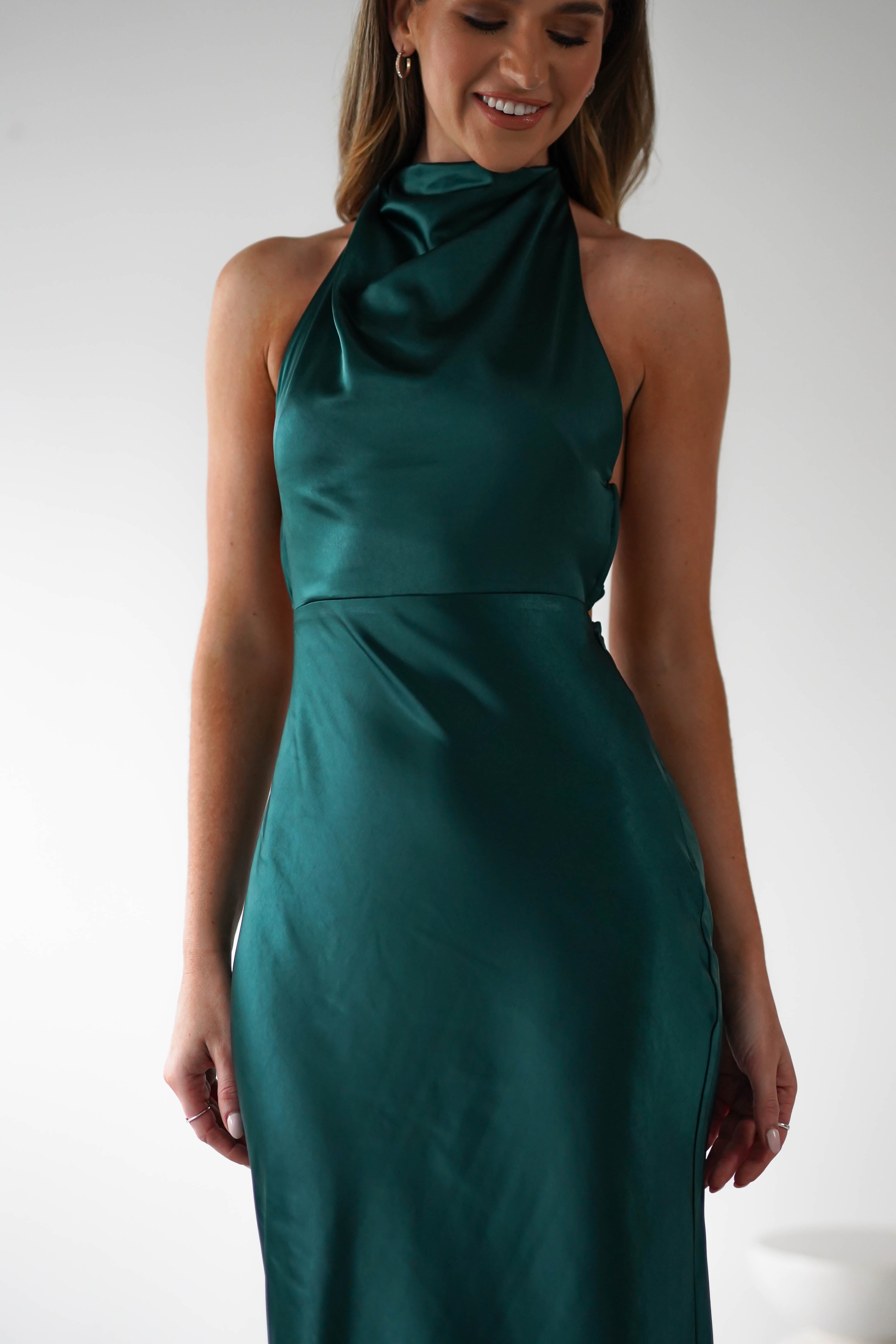 Capriana Pearl Back Maxi Dress Emerald | Wedding Guest Dress | Maxi | Oh Hello Clothing