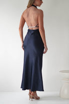 Capriana Pearl Back Maxi Dress Navy | Wedding Guest Dress | Maxi | Oh Hello Clothing