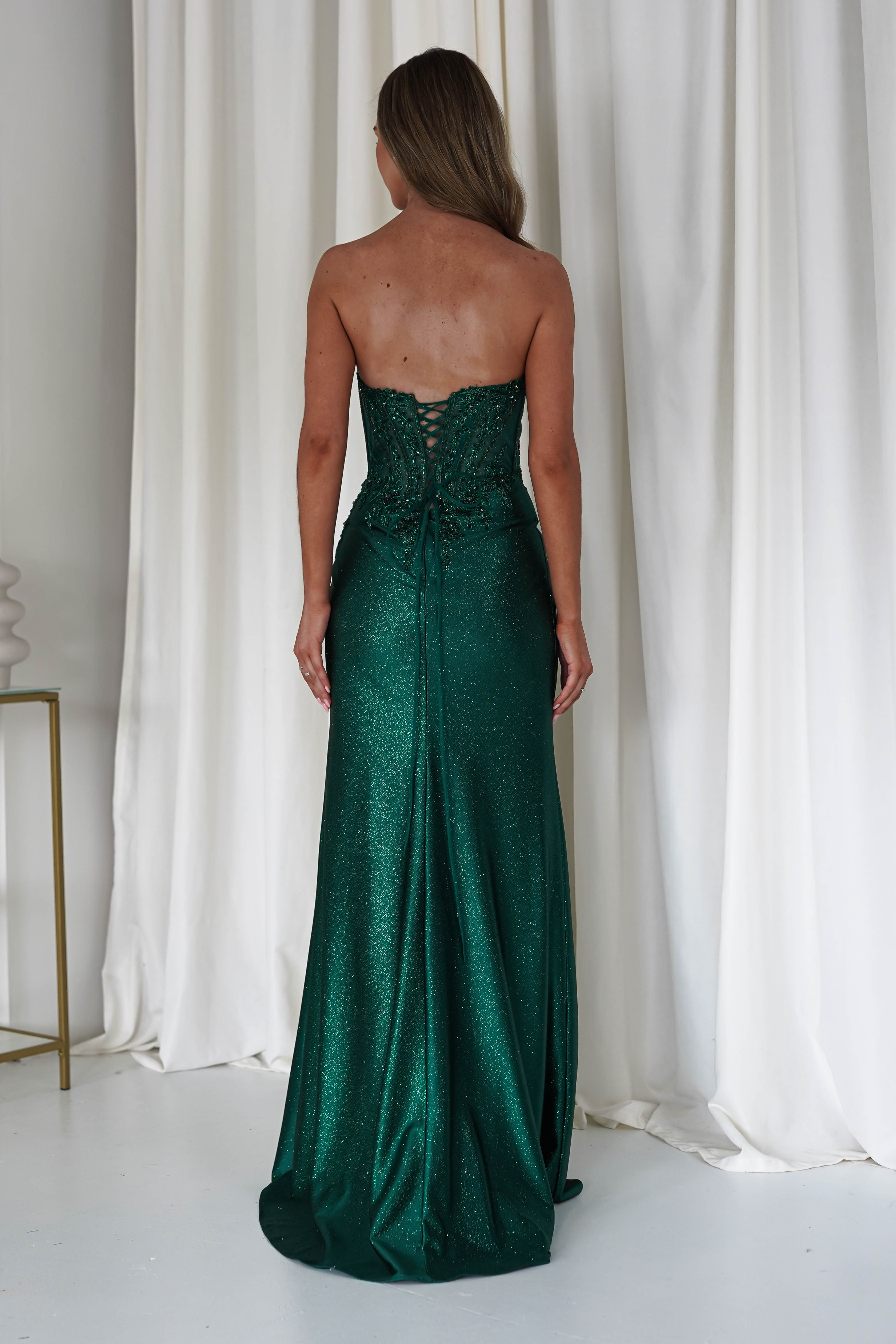 Caspian Embellished Bodycon Gown | Emerald Green | Debs & Prom | Formal Gown | Oh Hello Clothing