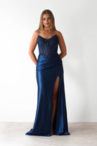 Caspian Embellished Bodycon Gown | Navy | Debs & Prom | Formal Gown | Oh Hello Clothing