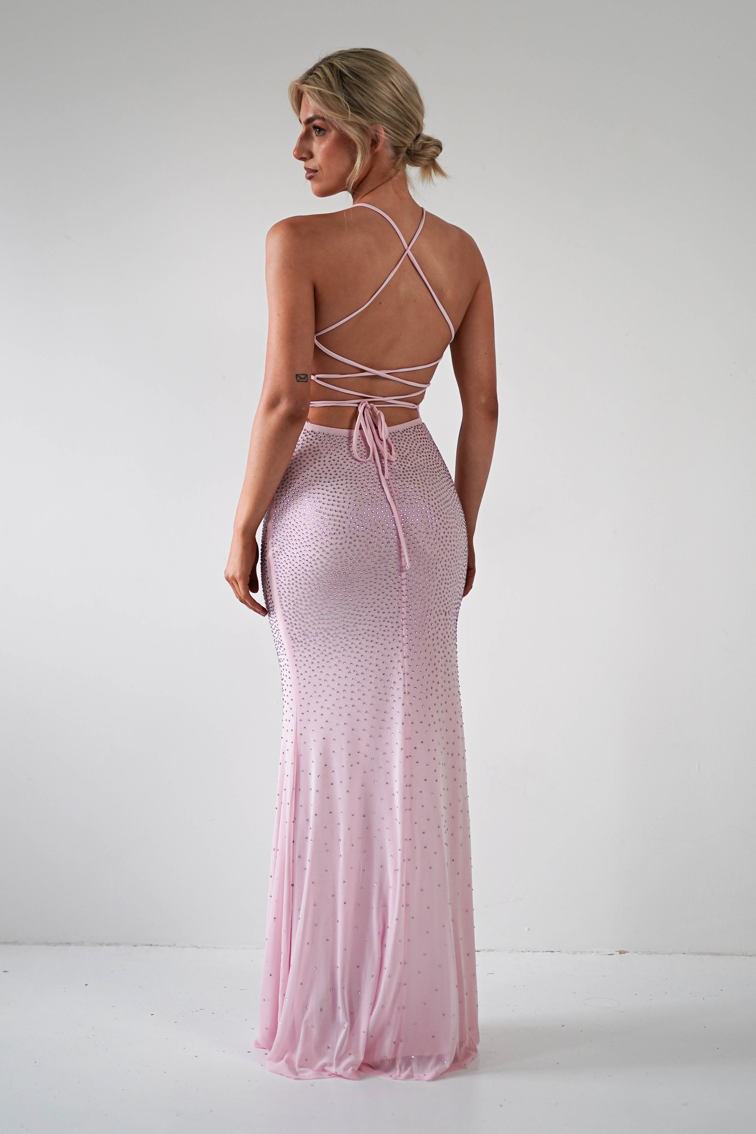 Cataleya Rhinestone Bodycon Gown | Pink | Debs & Prom | Formal Gown | Oh Hello Clothing