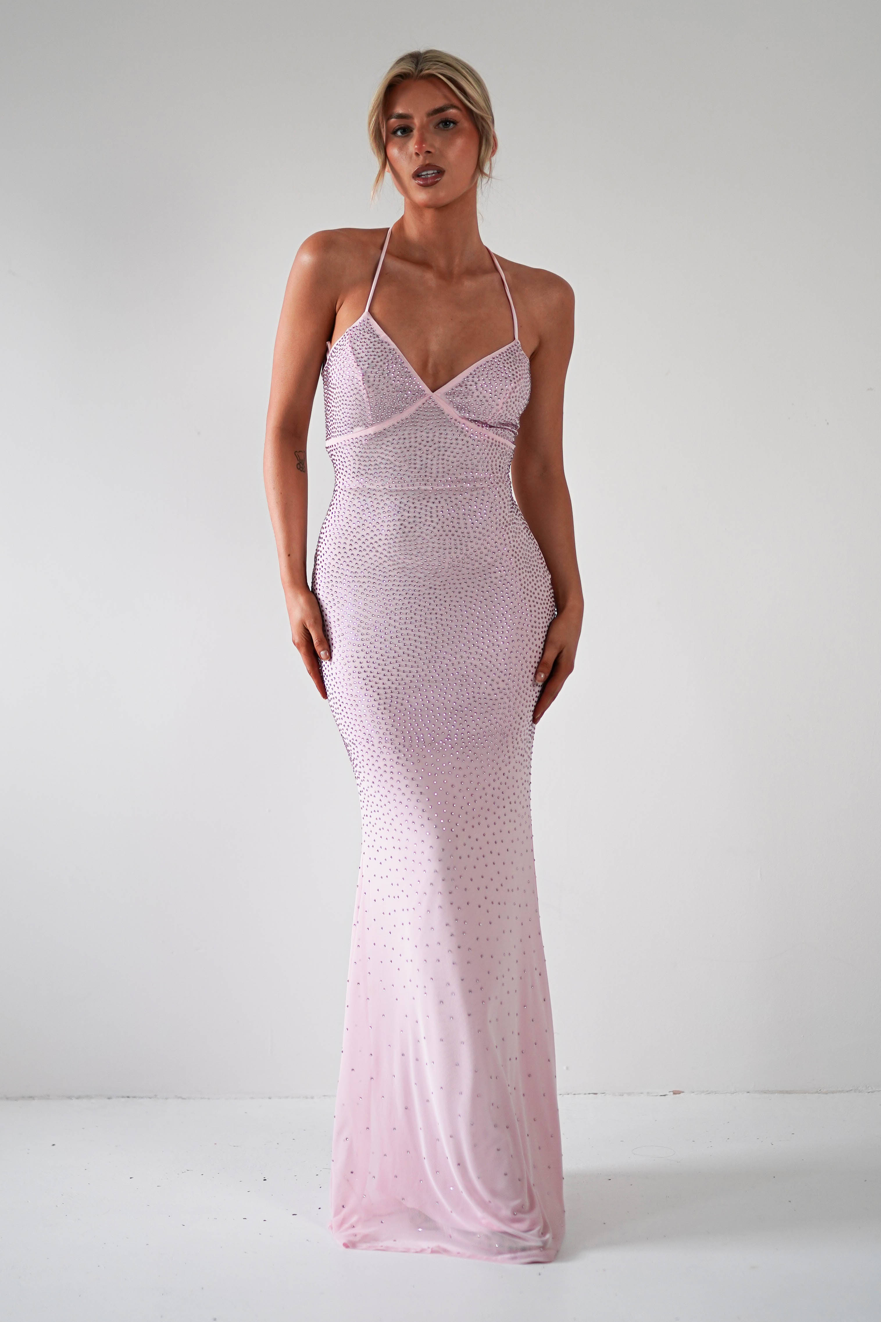 Cataleya Rhinestone Bodycon Gown | Pink | Debs & Prom | Formal Gown | Oh Hello Clothing