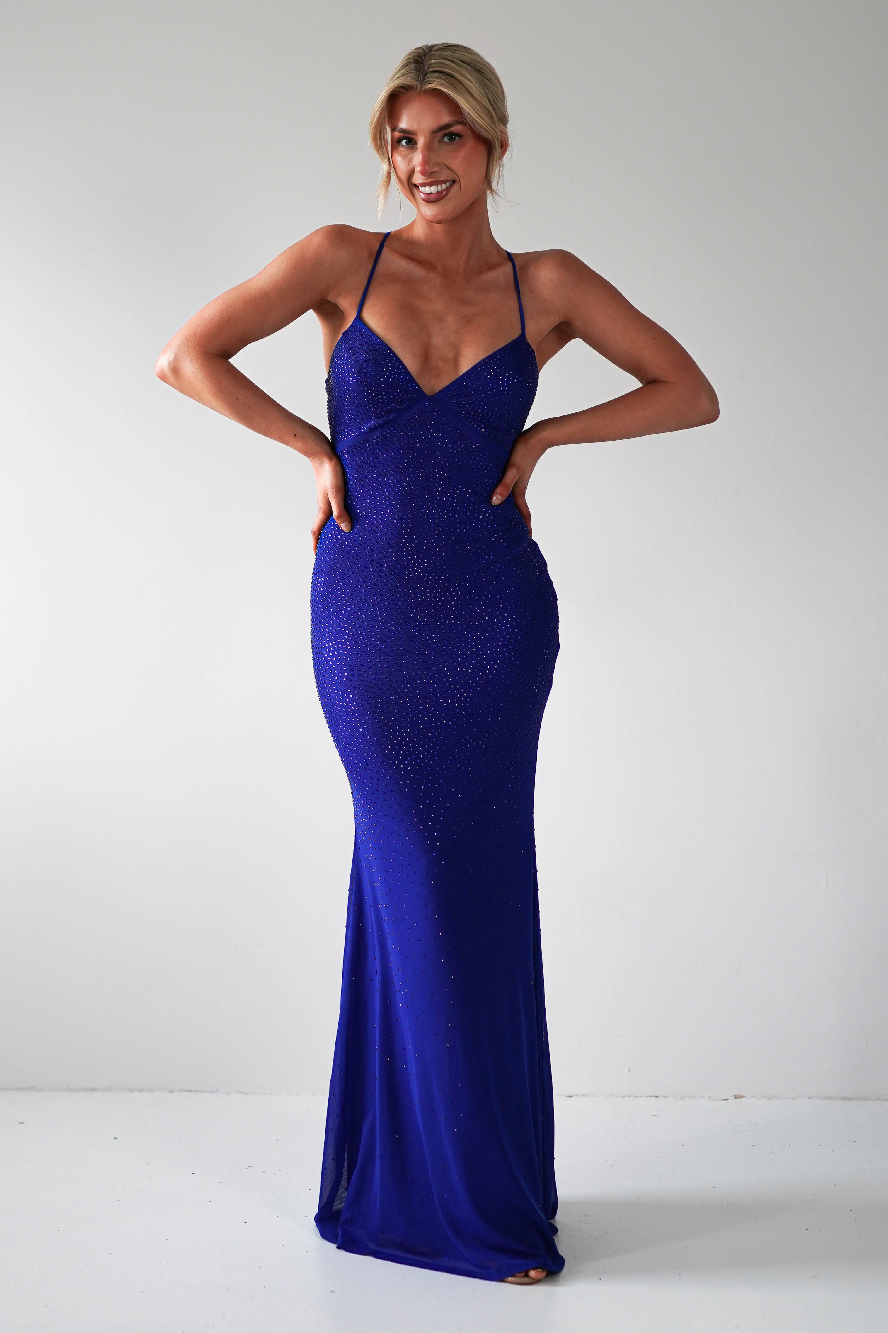 Cataleya Rhinestone Bodycon Gown | Royal Blue | Debs & Prom | Formal Gown | Oh Hello Clothing