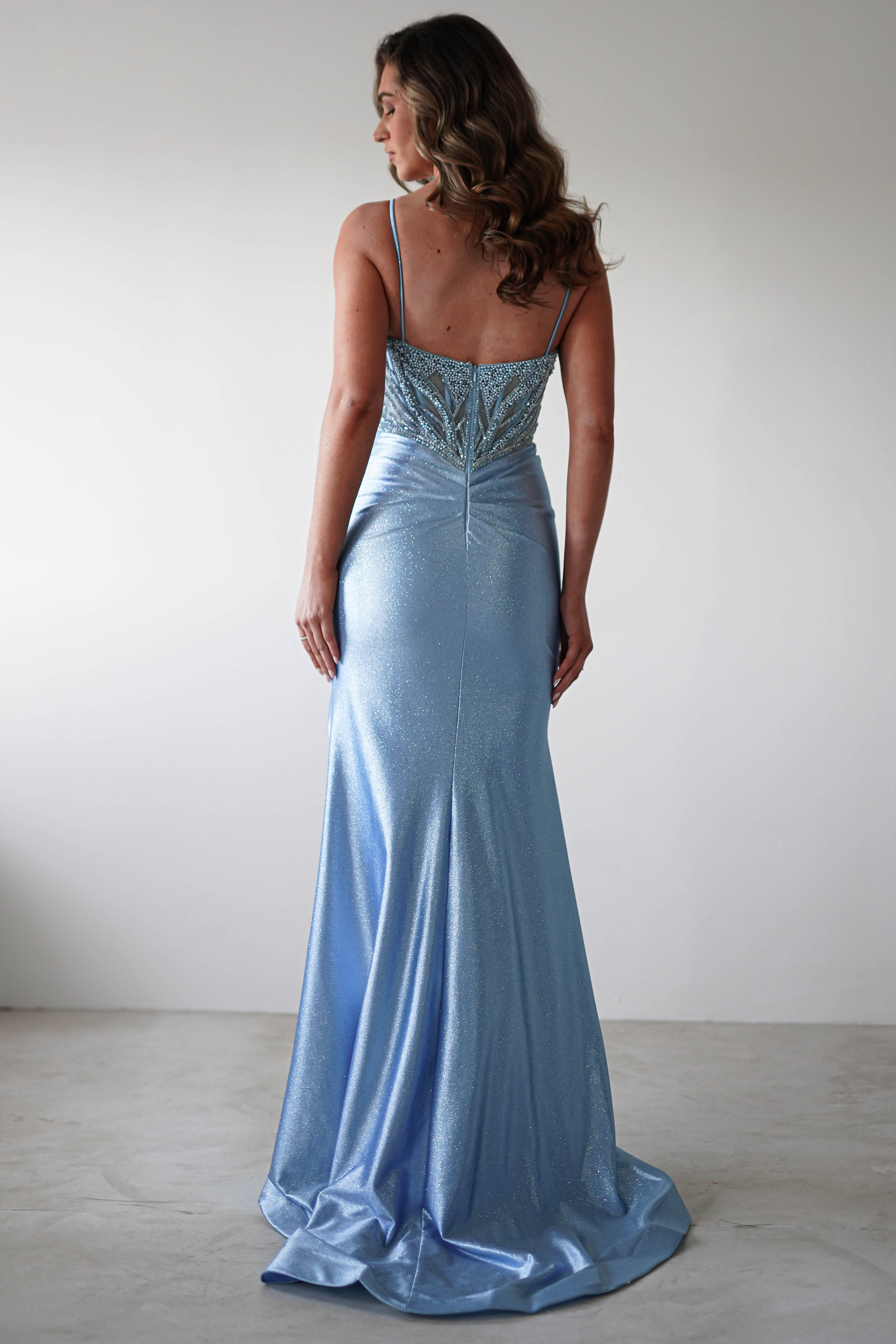 Tiah Glitter Embellished Gown | Blue | Debs & Prom | Formal Gown | Oh Hello Clothing