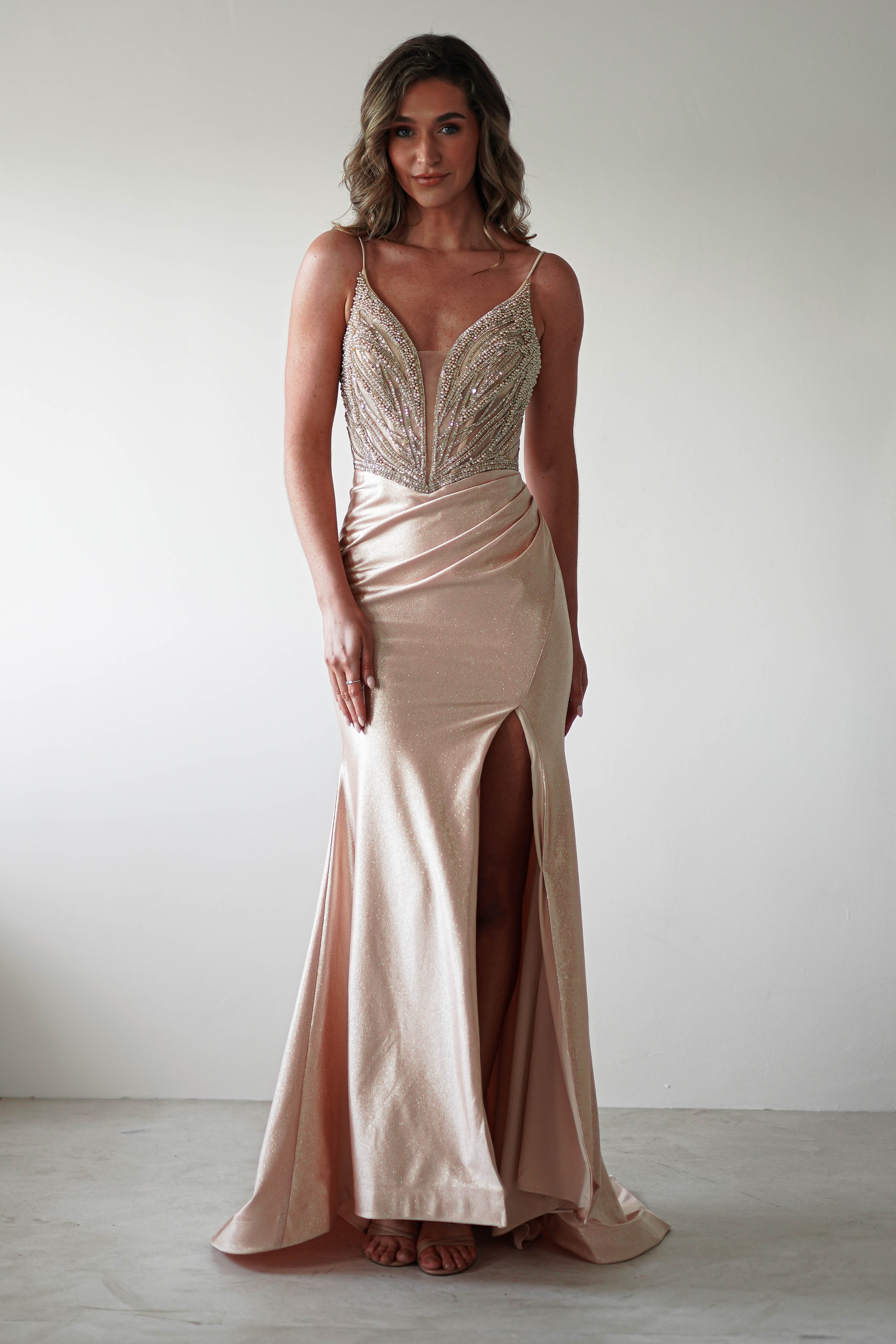 Tiah Glitter Embellished Gown | Gold | Debs & Prom | Formal Gown | Oh Hello Clothing
