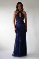 Santana Beaded Keyhole Gown | Midnight | Debs & Prom | Formal Gown | Oh Hello Clothing
