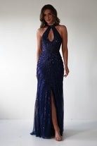 Santana Beaded Keyhole Gown | Midnight | Debs & Prom | Formal Gown | Oh Hello Clothing