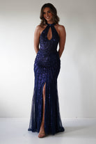 Santana Beaded Keyhole Gown | Midnight | Debs & Prom | Formal Gown | Oh Hello Clothing