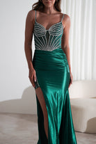 Alexis Glitter Shimmer Gown | Emerald Green | Debs & Prom | Formal Gown | Oh Hello Clothing