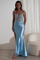 Alexis Glitter Shimmer Gown | Light Blue | Debs & Prom | Formal Gown | Oh Hello Clothing