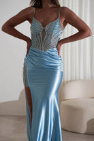 Alexis Glitter Shimmer Gown | Light Blue | Debs & Prom | Formal Gown | Oh Hello Clothing