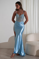 Alexis Glitter Shimmer Gown | Light Blue | Debs & Prom | Formal Gown | Oh Hello Clothing