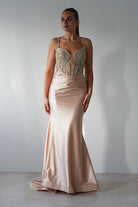 The Butterfly Embellished Bodycon Gown | Gold | Debs & Prom | Formal Gown | Oh Hello Clothing