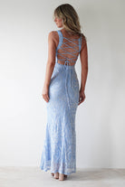 Halo Square Neck Sequin Maxi Gown | Blue | Debs & Prom | Formal Gown | Oh Hello Clothing