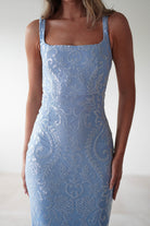 Halo Square Neck Sequin Maxi Gown | Blue | Debs & Prom | Formal Gown | Oh Hello Clothing