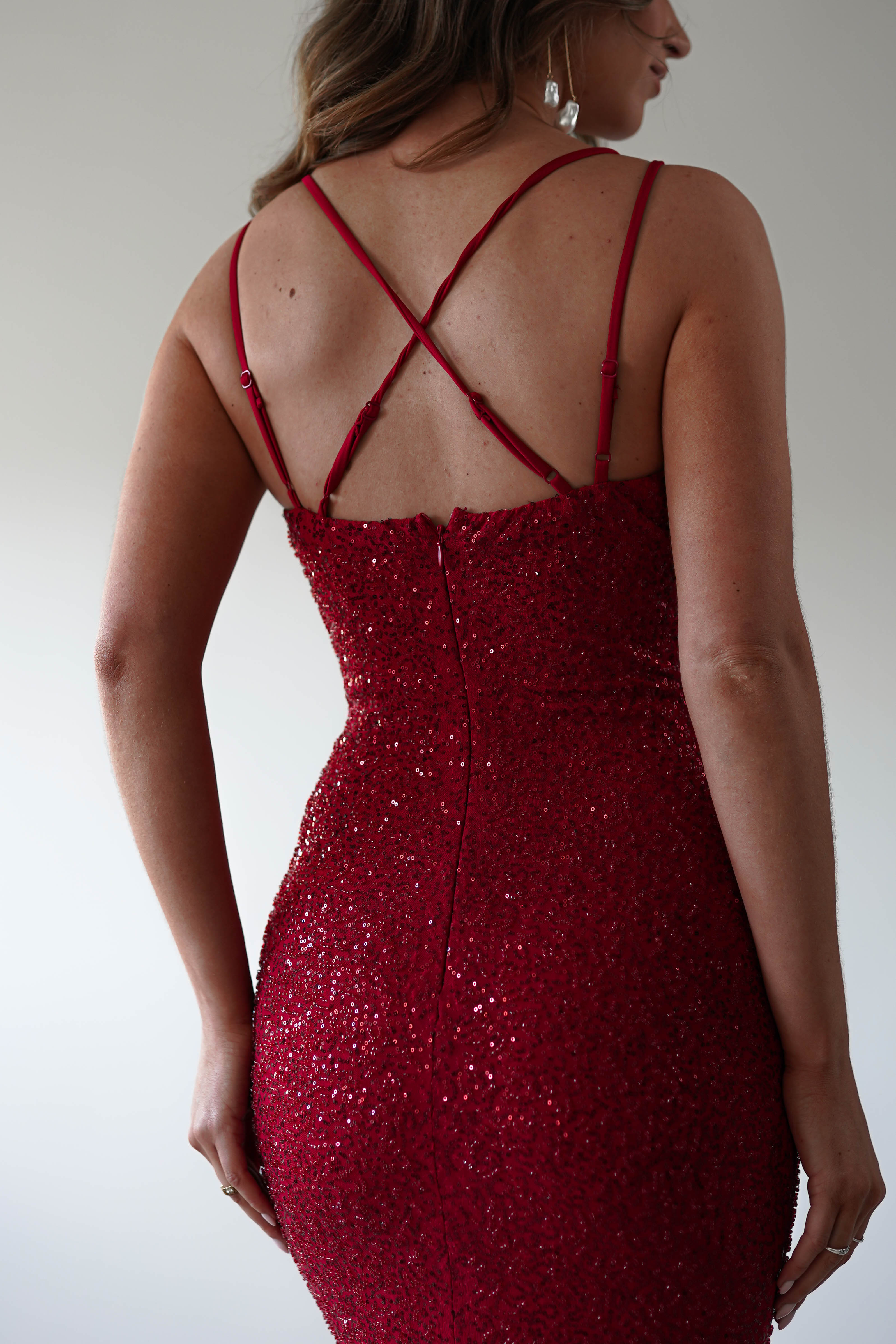 Nina Beaded Bodycon Gown | Red | Debs & Prom | Formal Gown | Oh Hello Clothing