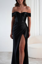 Serena Off The Shoulder Gown | Black | Debs & Prom | Formal Gown | Oh Hello Clothing