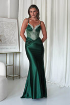 Vera Embellished Bodycon Gown | Emerald Green | Debs & Prom | Formal Gown | Oh Hello Clothing