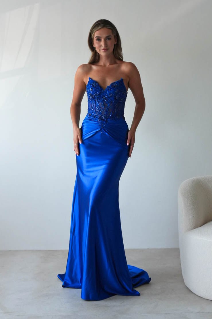 Raquel Bodycon Embellished Gown | Royal Blue | Debs & Prom | Formal Gown | Oh Hello Clothing