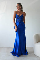 Raquel Bodycon Embellished Gown | Royal Blue | Debs & Prom | Formal Gown | Oh Hello Clothing