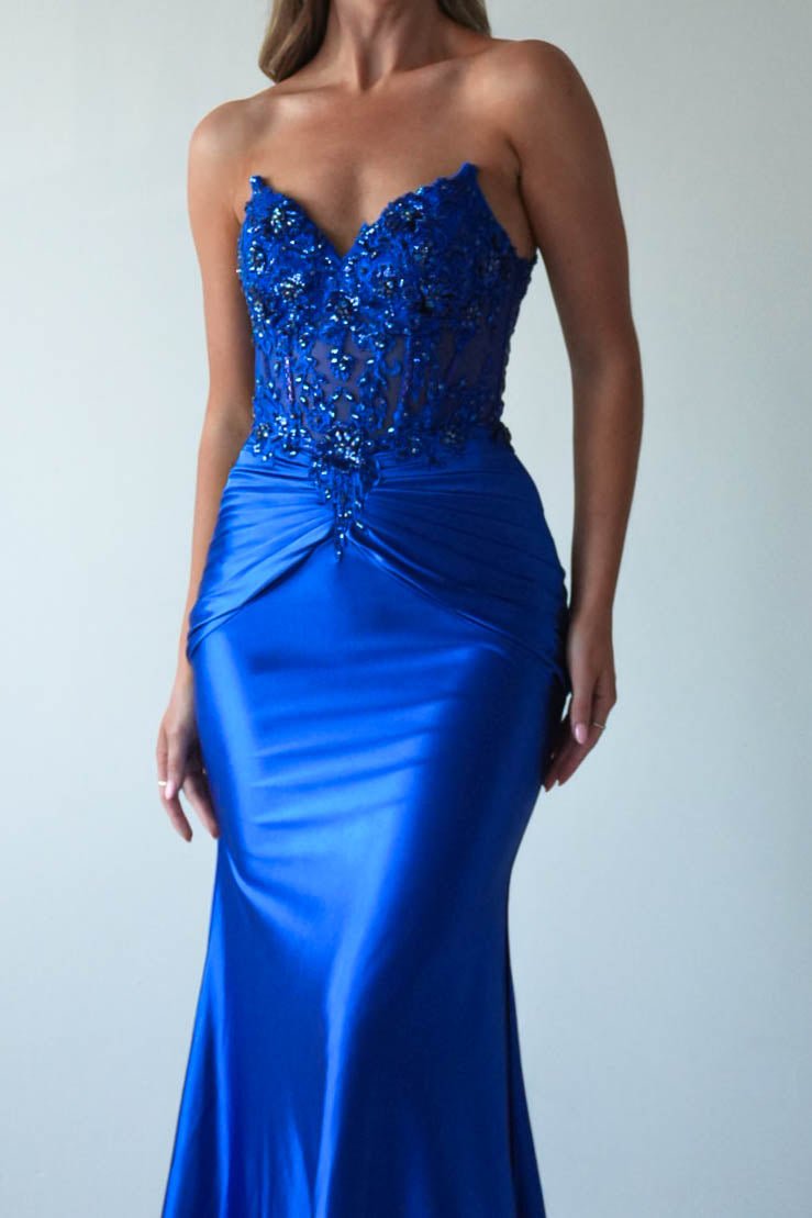Raquel Bodycon Embellished Gown | Royal Blue | Debs & Prom | Formal Gown | Oh Hello Clothing