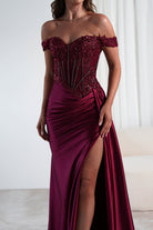 Marsela Lace Bodice Gown | Burgundy | Debs & Prom | Formal Gown | Oh Hello Clothing