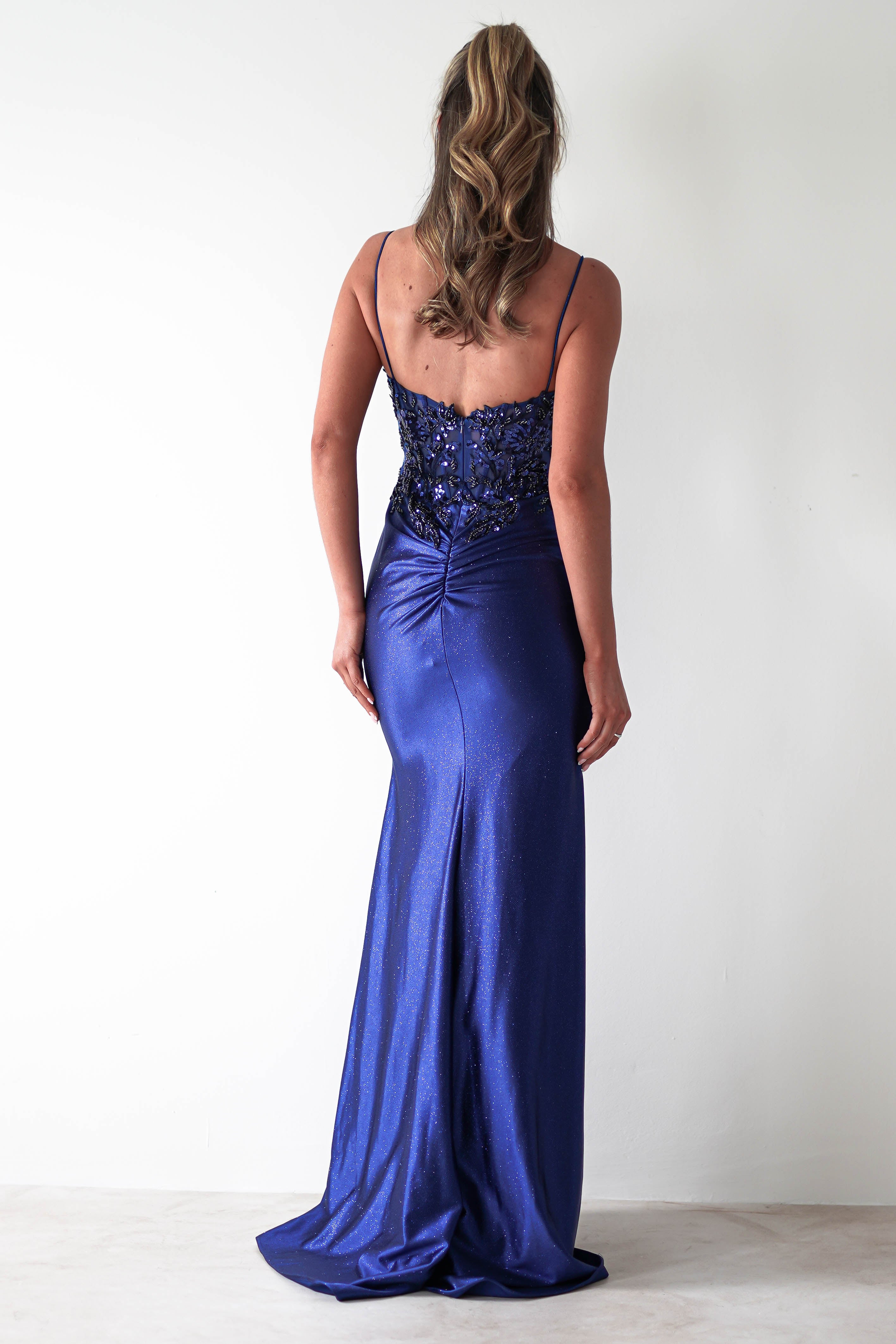 Regina Embellished Bodice Gown | Midnight Blue | Debs & Prom | Formal Gown | Oh Hello Clothing