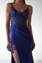 Regina Embellished Bodice Gown | Midnight Blue | Debs & Prom | Formal Gown | Oh Hello Clothing