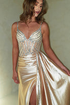 Leonardo Diamante Bodycon Gown | Gold | Debs & Prom | Formal Gown | Oh Hello Clothing