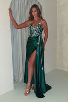 Leonardo Diamante Bodycon Gown | Green | Debs & Prom | Formal Gown | Oh Hello Clothing