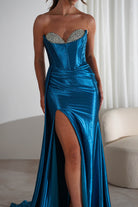 Pranvera Embellished Luxurious Gown | Peacock | Debs & Prom | Formal Gown | Oh Hello Clothing