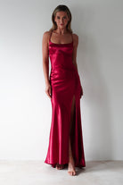 Celinee Satin Maxi Gown | Red | Debs & Prom | Formal Gown | Oh Hello Clothing