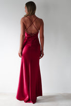 Celinee Satin Maxi Gown | Red | Debs & Prom | Formal Gown | Oh Hello Clothing