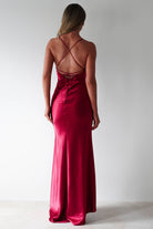 Celinee Satin Maxi Gown | Red | Debs & Prom | Formal Gown | Oh Hello Clothing