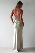 Celinee Satin Maxi Gown | Sage | Debs & Prom | Formal Gown | Oh Hello Clothing