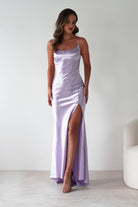 Celinee Satin Maxi Gown | Lilac | Debs & Prom | Formal Gown | Oh Hello Clothing