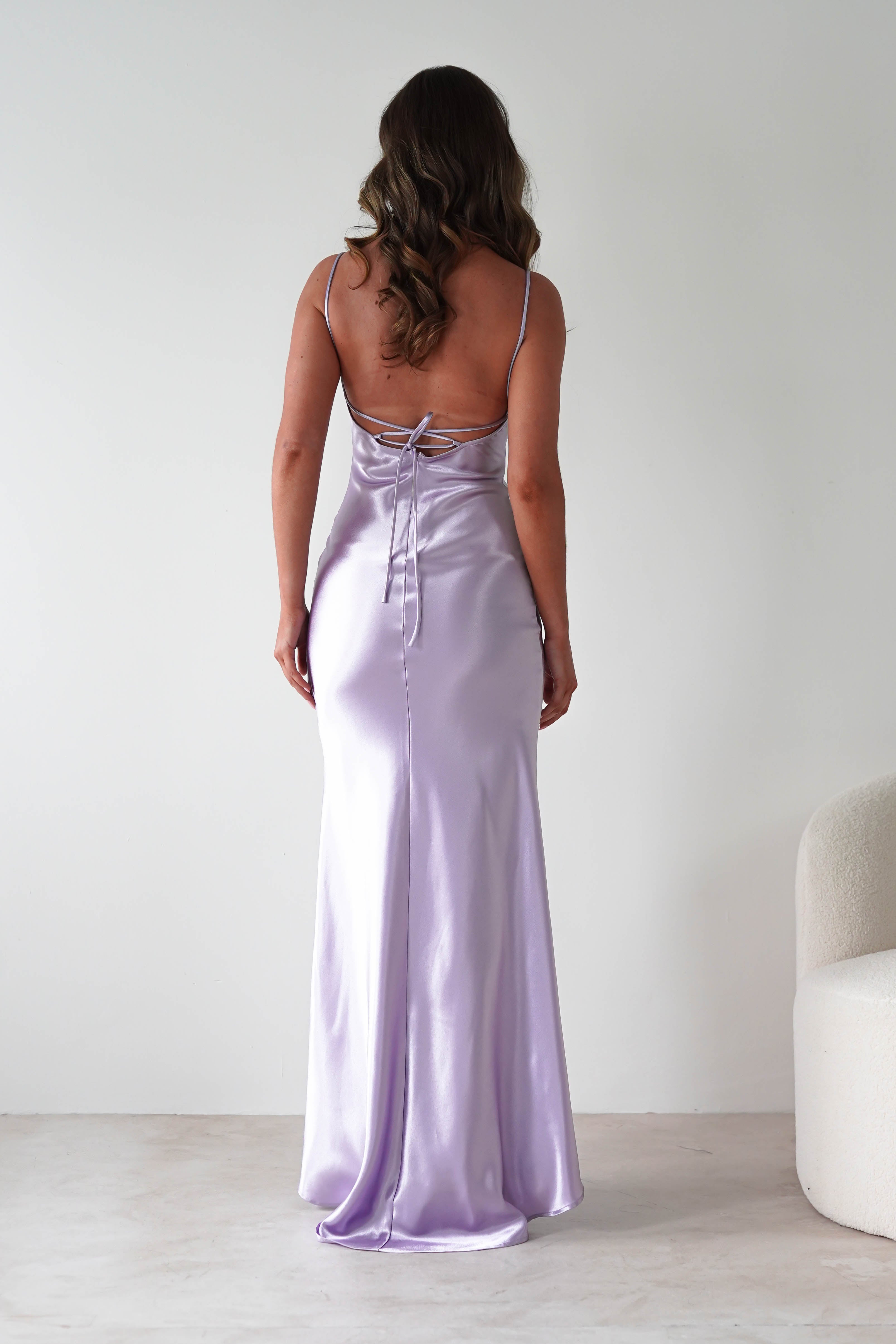 Celinee Satin Maxi Gown | Lilac | Debs & Prom | Formal Gown | Oh Hello Clothing