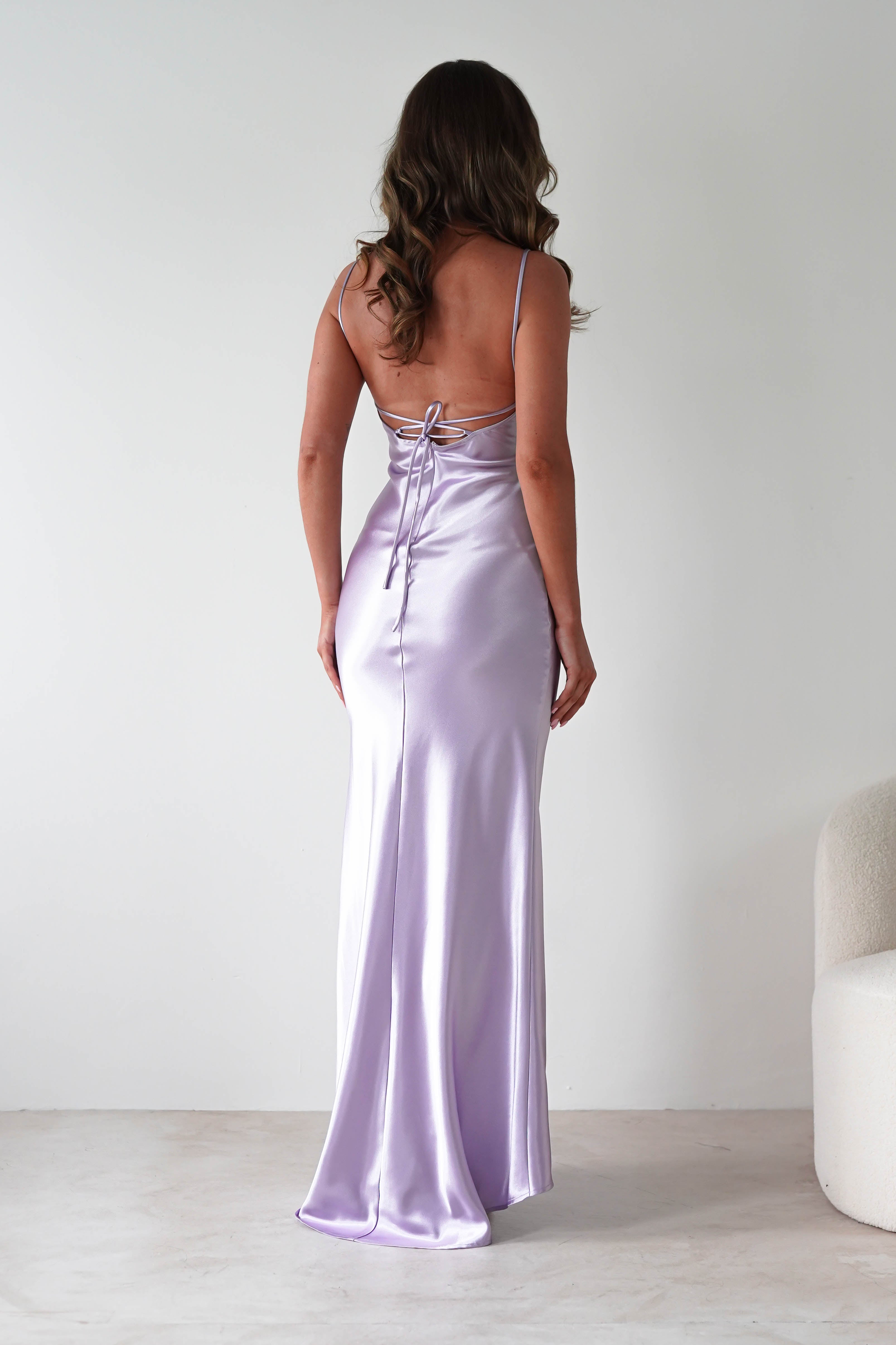 Celinee Satin Maxi Gown | Lilac | Debs & Prom | Formal Gown | Oh Hello Clothing
