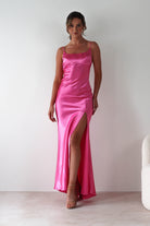 Celinee Satin Maxi Gown | Hot Pink | Debs & Prom | Formal Gown | Oh Hello Clothing