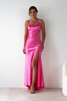 Celinee Satin Maxi Gown | Hot Pink | Debs & Prom | Formal Gown | Oh Hello Clothing